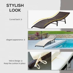 Outsunny Folding Rattan Sun Lounger Outdoor Chair Garden Furniture -Outsunny Garden Zone outsunny folding rattan sun lounger outdoor chair garden furniture5056029824375 06c MP