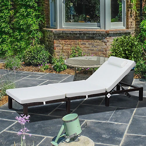 Outsunny Garden Rattan Furniture Recliner Lounger Sun Reclining Daybed Patio 1 Outsunny Garden Rattan Furniture Recliner Lounger Sun Reclining Daybed Patio