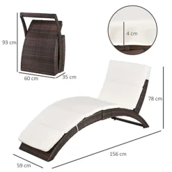Outsunny Garden Rattan Sun Lounger Foldable Patio Recliner Chaise Chair Brown 6 Outsunny Garden Rattan Sun Lounger Foldable Patio Recliner Chaise Chair Brown -Outsunny Garden Zone outsunny garden rattan sun lounger foldable patio recliner chaise chair brown5060348504870 03c MP