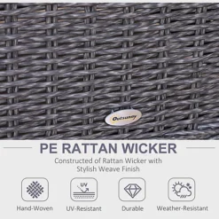 Outsunny Garden Sofa Chair & Stool Table Set Patio Wicker Weave Furniture -Outsunny Garden Zone outsunny garden sofa chair stool table set patio wicker weave furniture5056029881118 03c MP