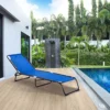 Outsunny Garden Sun Lounger Reclining Cot Foldable Hiking Camping Chair Recliner