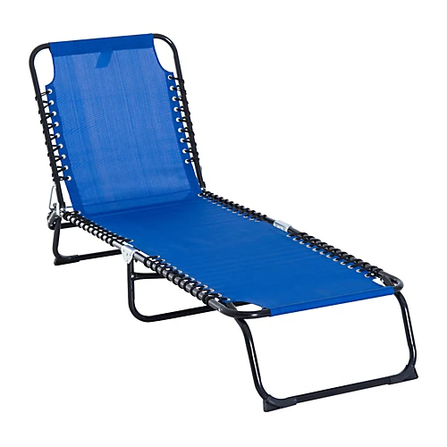 Outsunny Garden Sun Lounger Reclining Cot Foldable Hiking Camping Chair Recliner 2 Outsunny Garden Sun Lounger Reclining Cot Foldable Hiking Camping Chair Recliner - Image 2