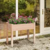 Outsunny Garden Wooden Planter Flower Raised Bed Grow Box Container