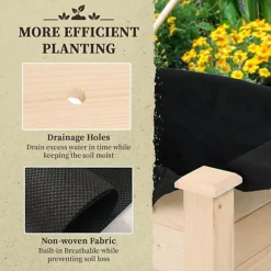 Outsunny Garden Wooden Planter Flower Raised Bed Grow Box Container -Outsunny Garden Zone outsunny garden wooden planter flower raised bed grow box container5056029875629 06c MP