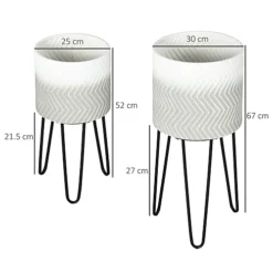Outsunny Metal Plant Stand Set Of 2 With Legs, Decorative Round Planters With Stands Flower Pot Holders For Living Room, Bedroom -Outsunny Garden Zone outsunny metal plant stand set of 2 with legs decorative round planters with stands flower pot holders for living room bedroom5056602951986 03c MP