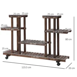Outsunny Movable 4-Tier Garden Holder Display Shelf Outdoor Flower Stand -Outsunny Garden Zone outsunny movable 4 tier garden holder display shelf outdoor flower stand5056399119415 03c MP