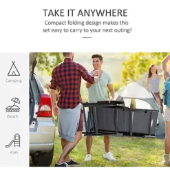 Outsunny Outdoor Folding Sun Lounger W/ Adjustable Backrest And Aluminium Grey -Outsunny Garden Zone outsunny outdoor folding sun lounger w adjustable backrest and aluminium grey5056534574765 06c MP