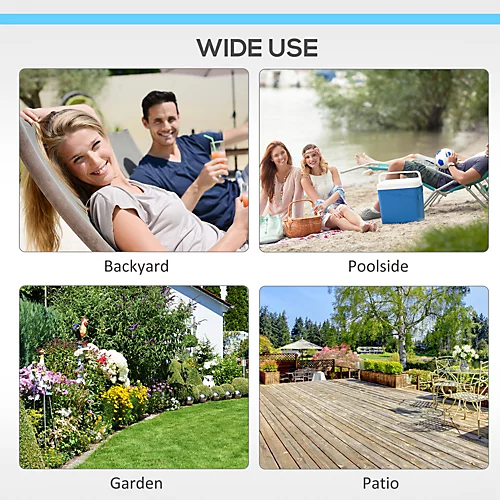 Outsunny Outdoor Lounger Fold 180 Degrees Reclining Chair With Adjustable Canopy Blue 4 Outsunny Outdoor Lounger Fold 180 Degrees Reclining Chair With Adjustable Canopy Blue - Image 4