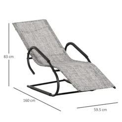 Outsunny Outdoor Sun Lounger For Sunbathing, Reclining Rocking Chaise Lounge Chair -Outsunny Garden Zone outsunny outdoor sun lounger for sunbathing reclining rocking chaise lounge chair5056534548261 03c MP