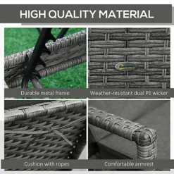 Outsunny Patio Dual Rattan Wicker Sun Lounger With 4-Level Adjustable Headrest -Outsunny Garden Zone outsunny patio dual rattan wicker sun lounger with 4 level adjustable headrest5056534543464 06c MP
