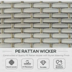 Outsunny Patio PE Rattan Sofa Sectional Conversation Furniture Set With Ice Bucket -Outsunny Garden Zone outsunny patio pe rattan sofa sectional conversation furniture set with ice bucket5056534550264 03c MP