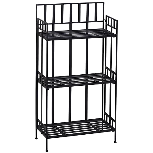 Outsunny Portable Retro 3-Tier Garden Plant Stand Metal Flower Display Rack 2 Outsunny Portable Retro 3-Tier Garden Plant Stand Metal Flower Display Rack - Image 2