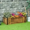 Outsunny Raised Flower Bed Garden Container Box Planter Display Wood