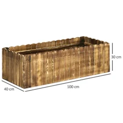 Outsunny Raised Flower Bed Garden Container Box Planter Display Wood -Outsunny Garden Zone outsunny raised flower bed garden container box planter display wood5055974844872 03c MP