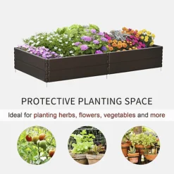 Outsunny Raised Garden Bed For Veggies Flowers, 6 Panels Outdoor Planter Box -Outsunny Garden Zone outsunny raised garden bed for veggies flowers 6 panels outdoor planter box5056534554095 03c MP