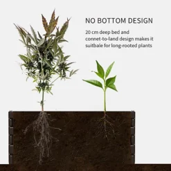 Outsunny Raised Garden Bed For Veggies Flowers, 6 Panels Outdoor Planter Box -Outsunny Garden Zone outsunny raised garden bed for veggies flowers 6 panels outdoor planter box5056534554095 06c MP