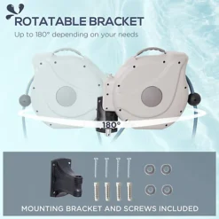 Outsunny Retractable Hose Reel Wall Mounted W/ Lead-in Hose And Handle, 10m -Outsunny Garden Zone outsunny retractable hose reel wall mounted w lead in hose and handle 10m5056534576400 06c MP