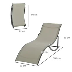 Outsunny Set Of 2 Zero Gravity Lounge Chair Recliners Sun Lounger Khaki -Outsunny Garden Zone outsunny set of 2 zero gravity lounge chair recliners sun lounger khaki5056399119842 03c MP