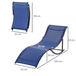 Outsunny Set Of 2 Zero Gravity Lounge Chair Recliners Sun Lounger Navy Blue -Outsunny Garden Zone outsunny set of 2 zero gravity lounge chair recliners sun lounger navy blue5056399119866 03c MP