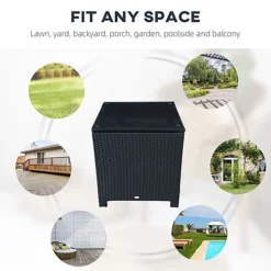 Outsunny Side Table Furniture Tempered Glass Garden Patio Wicker Black 7 Outsunny Side Table Furniture Tempered Glass Garden Patio Wicker Black -Outsunny Garden Zone outsunny side table furniture tempered glass garden patio wicker black5060348504313 06c MP
