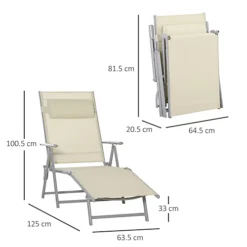 Outsunny Sling Patio Reclining Chaise Lounge Garden Furniture Folding, Beige 6 Outsunny Sling Patio Reclining Chaise Lounge Garden Furniture Folding, Beige -Outsunny Garden Zone outsunny sling patio reclining chaise lounge garden furniture folding beige5056534581992 03c MP