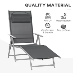 Outsunny Sling Patio Reclining Chaise Lounge Garden Furniture Folding, Dark Grey 6 Outsunny Sling Patio Reclining Chaise Lounge Garden Furniture Folding, Dark Grey -Outsunny Garden Zone outsunny sling patio reclining chaise lounge garden furniture folding dark grey5056534582043 03c MP