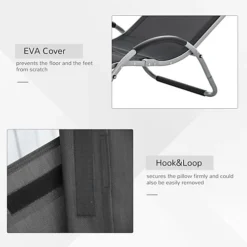 Outsunny Sun Lounge Recliner Chair Design Ergonomic With Pillow Black -Outsunny Garden Zone outsunny sun lounge recliner chair design ergonomic with pillow black5056534554866 03c MP