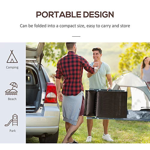 Outsunny Sun Lounger Recliner Foldable 7 Levels Texteline Brown 4 Outsunny Sun Lounger Recliner Foldable 7 Levels Texteline Brown - Image 4