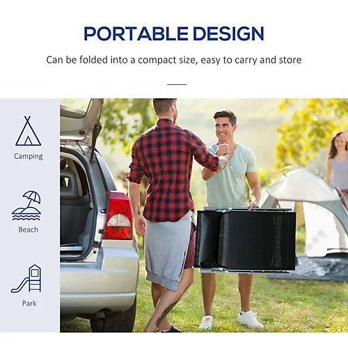 Outsunny Sun Lounger Recliner Foldable 7 Levels Textilene Black Patio 4 Outsunny Sun Lounger Recliner Foldable 7 Levels Textilene Black Patio - Image 4