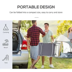 Outsunny Sun Lounger Recliner Foldable Padded Seat Adjustable Texteline Grey -Outsunny Garden Zone outsunny sun lounger recliner foldable padded seat adjustable texteline grey5056029893265 06c MP