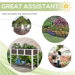 Outsunny Wooden Planter Raised Elevated Garden Bed With Shelf Outdoor/Indoor 7 Outsunny Wooden Planter Raised Elevated Garden Bed With Shelf Outdoor/Indoor -Outsunny Garden Zone outsunny wooden planter raised elevated garden bed with shelf outdoor indoor5056399119439 06c MP