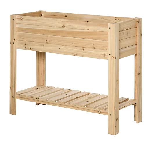 Outsunny Wooden Raised Garden Bed Plant Stand Box With Clapboard 100 X 40 X 84cm 2 Outsunny Wooden Raised Garden Bed Plant Stand Box With Clapboard 100 X 40 X 84cm - Image 2