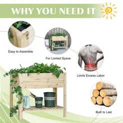 Outsunny Wooden Raised Garden Bed Plant Stand Box With Clapboard 100 X 40 X 84cm 7 Outsunny Wooden Raised Garden Bed Plant Stand Box With Clapboard 100 X 40 X 84cm -Outsunny Garden Zone outsunny wooden raised garden bed plant stand box with clapboard 100 x 40 x 84cm5056399118883 06c MP