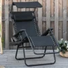 Outsunny Zero Gravity Chair Adjustable Patio Lounge Reclining Seat Black