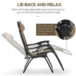 Outsunny Zero Gravity Lounger Folding Recliner Chair W/ Cup Holder Padded Pillow 6 Outsunny Zero Gravity Lounger Folding Recliner Chair W/ Cup Holder Padded Pillow -Outsunny Garden Zone outsunny zero gravity lounger folding recliner chair w cup holder padded pillow5056534573430 03c MP