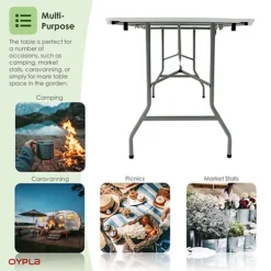 Oypla 5ft 1.5m Folding Heavy Duty Catering Trestle Party Garden Table 7 Oypla 5ft 1.5m Folding Heavy Duty Catering Trestle Party Garden Table -Outsunny Garden Zone oypla 5ft 1 5m folding heavy duty catering trestle party garden table5060544758893 04c MP
