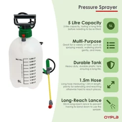 Oypla 5L 5 Litre Pump Action Pressure Crop Garden Weed Sprayer 6 Oypla 5L 5 Litre Pump Action Pressure Crop Garden Weed Sprayer -Outsunny Garden Zone oypla 5l 5 litre pump action pressure crop garden weed sprayer5060544754345 03c MP
