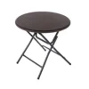 Oypla 80cm Round Folding Heavy Duty Outdoor Rattan Patio Garden Bistro Table