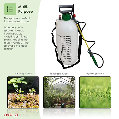 Oypla 8L 8 Litre Pump Action Pressure Crop Garden Weed Sprayer 4 Oypla 8L 8 Litre Pump Action Pressure Crop Garden Weed Sprayer - Image 4