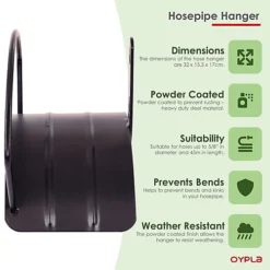 Oypla Heavy Duty Wall Mounted Garden Hose Pipe Hanger Storage Hook -Outsunny Garden Zone oypla heavy duty wall mounted garden hose pipe hanger storage hook5060544757995 03c MP