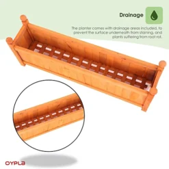 Oypla Large Garden Wooden Rectangular Flower Planter Ornamental Plant Pot -Outsunny Garden Zone oypla large garden wooden rectangular flower planter ornamental plant pot5060544755502 06c MP