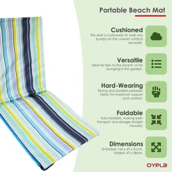 Oypla Portable Beach Mat Folding Chair Sun Lounger Outdoor Camping -Outsunny Garden Zone oypla portable beach mat folding chair sun lounger outdoor camping5056233251172 03c MP