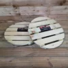 Pack Of 2 Heavy Duty Round Natural Wood Garden Patio Plant Flower Pot Stand Caddy Trolley Dolly On Strong Metal Castor Wheels 50cm