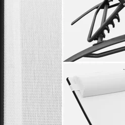 Pair Of Aluminium And Textilene Sun Loungers 4 Reclining Positions Headrest Included Stackable - Louisa - Anthracite Frame Whi -Outsunny Garden Zone pair of aluminium and textilene sun loungers 4 reclining positions headrest included stackable louisa anthracite frame whi3760216538922 03c MP