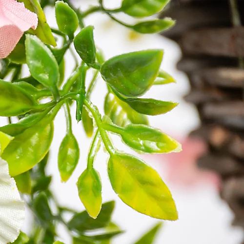 Pair Of Artificial Petunia Flowers Rattan Hanging Basket Decoration Pink Purple & White 25cm 4 Pair Of Artificial Petunia Flowers Rattan Hanging Basket Decoration Pink Purple & White 25cm - Image 4