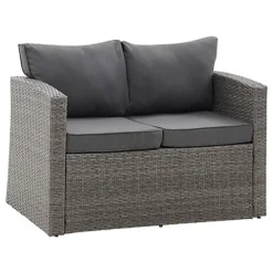 Paloma 4 Piece Outdoor Sofa Grey Rattan Garden Set With Ottoman Chest Storage Tables Dark Grey Cushions -Outsunny Garden Zone paloma 4 piece outdoor sofa grey rattan garden set with ottoman chest storage tables dark grey cushions5056546200928 04c MP