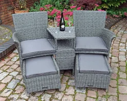 Paris Fixed Companion Set With Pull-out Footstools Incl. Weather Shield Cushions 7 Paris Fixed Companion Set With Pull-out Footstools Incl. Weather Shield Cushions -Outsunny Garden Zone paris fixed companion set with pull out footstools incl weather shield cushions5020125302037 04c MP