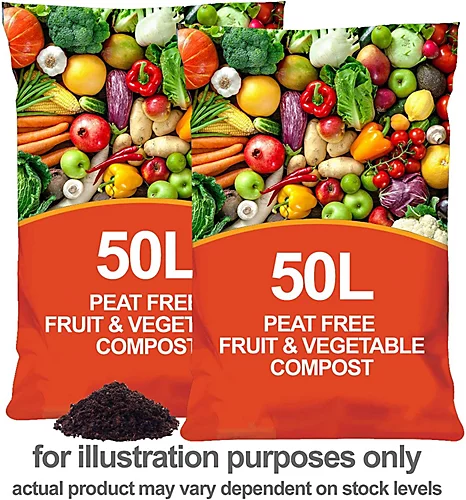 Peat Free Nutrient Rich Fruit & Vegetable Compost - 100L 2 Peat Free Nutrient Rich Fruit & Vegetable Compost - 100L - Image 2