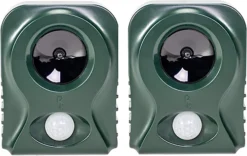 Pestbye Twinpack Battery Operated Cat Repellent V2 Ultrasonic Cat Scarer With HyperResonance Frequency