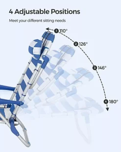 Portable Beach Chair With Removable Headrest, Folding Beach Chair With Backrest, Adjustable Backrest Up To 180, With Cup Holder -Outsunny Garden Zone portable beach chair with removable headrest folding beach chair with backrest adjustable backrest up to 180 with cup holder6955880306770 03c MP